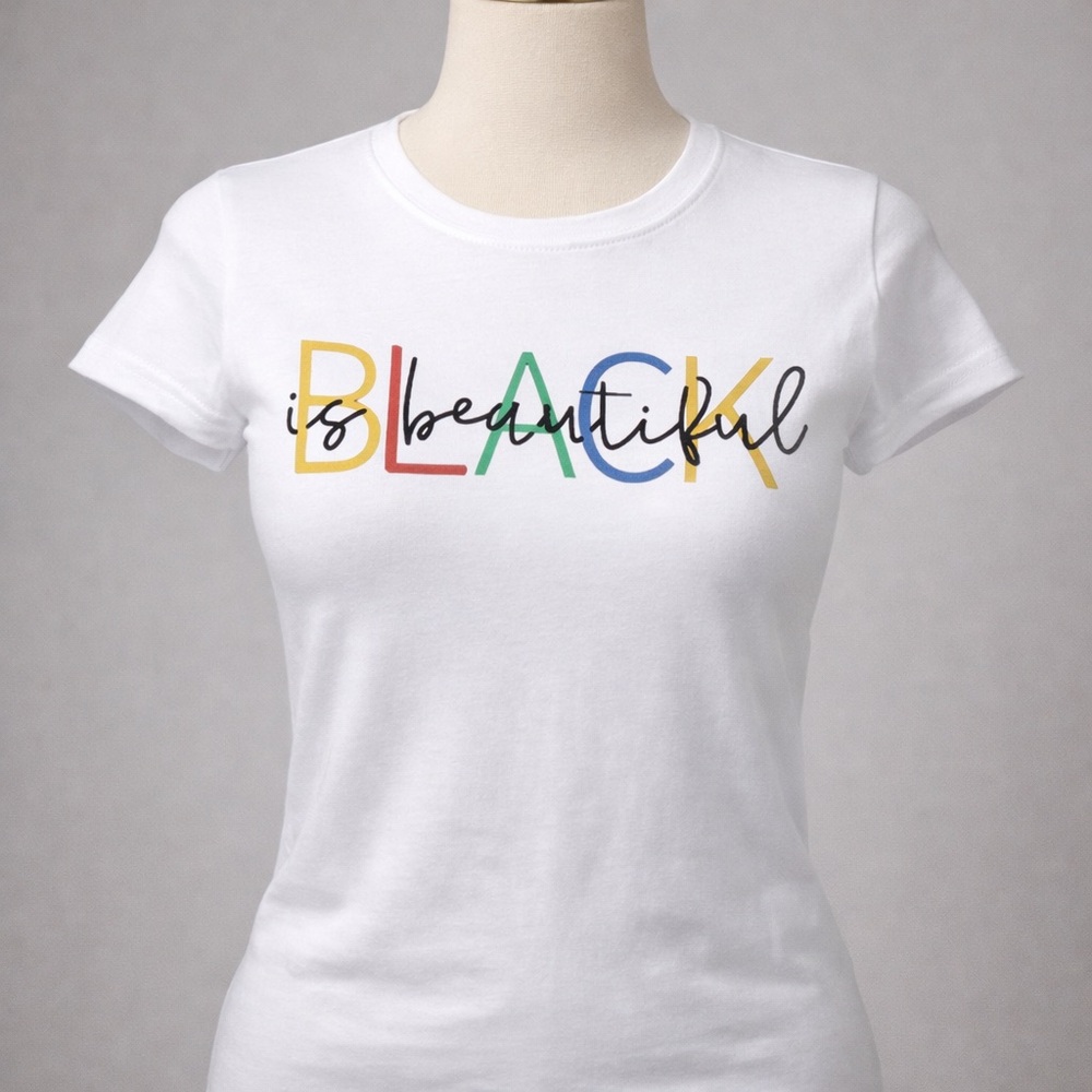 Black Is Beautiful Graphic Tee – White/Black - Picture 3 of 6